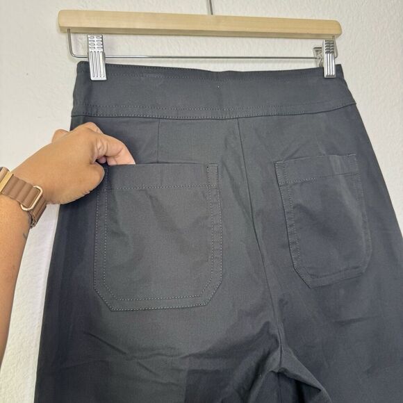 NEW J. Crew Wide Leg Flare Pant Stretch Twill Black Size 2 Frankie Chino Trouser - Picture 10 of 13